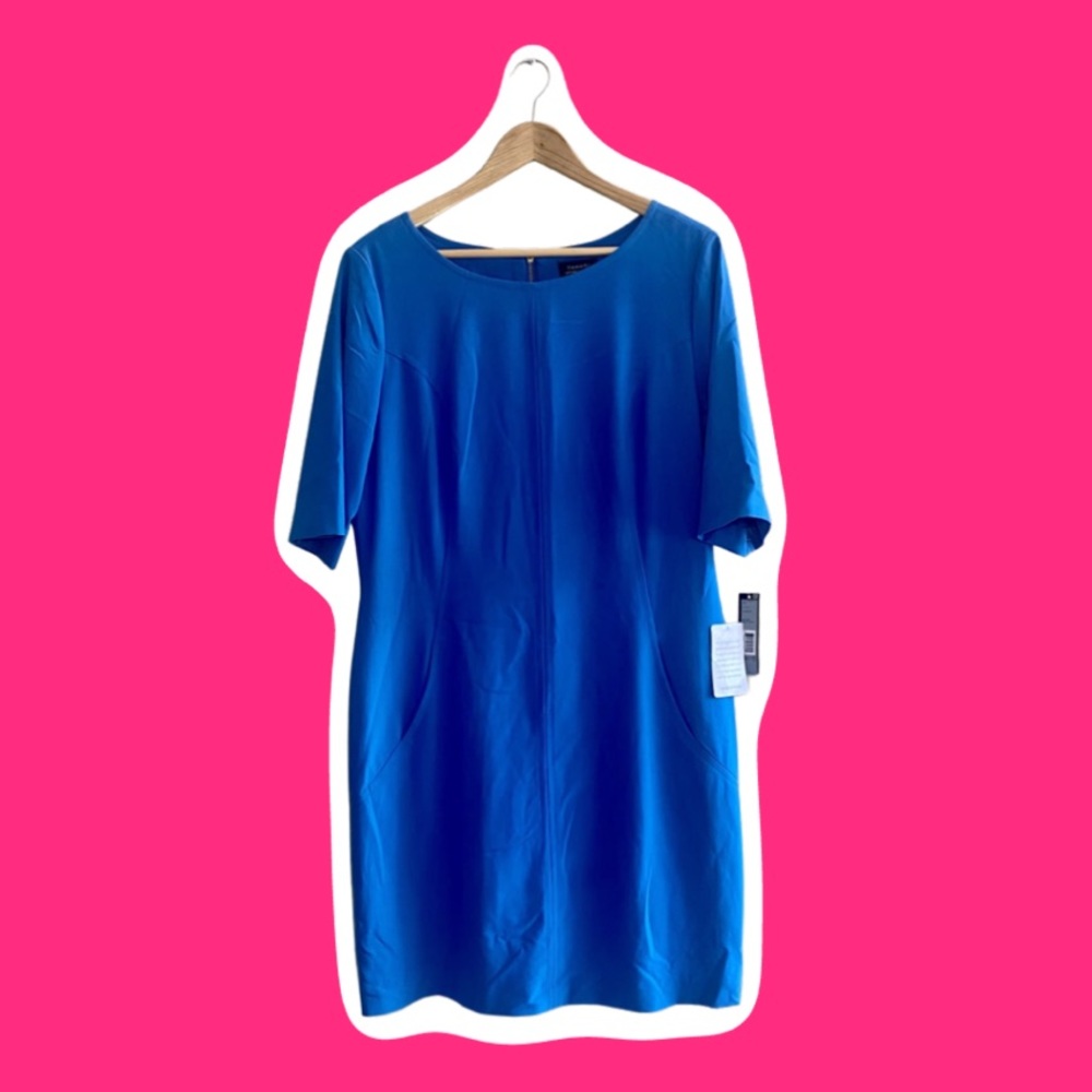 NWT Tahari Blue Knee Length Bodycon Dress
